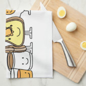 Frühstücks-Cartoon-Charaktere Handtuch (Viertel Falte)