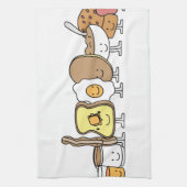 Frühstücks-Cartoon-Charaktere Handtuch (Vertikal)