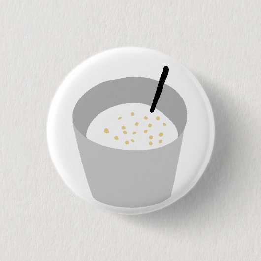 Frühstücks-Haferflocken-Schale mit Löffel Button (Vorderseite)