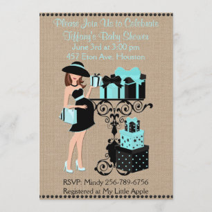 Frühstücks-laden themenorientierte blaue einladung