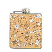 Frühstücks-Muster 2 Flachmann (Vorderseite)