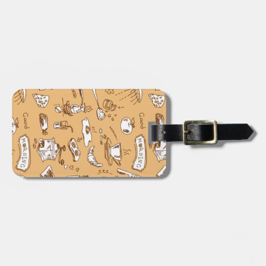 Frühstücks-Muster 2 Gepäckanhänger (Vorderseite horizontal)