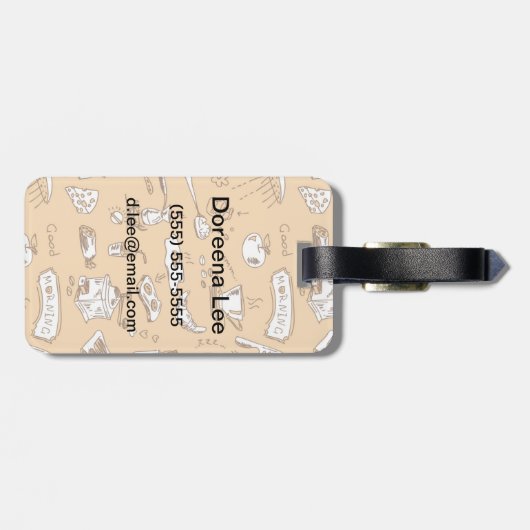 Frühstücks-Muster 2 Gepäckanhänger (Rückseite horizontal)