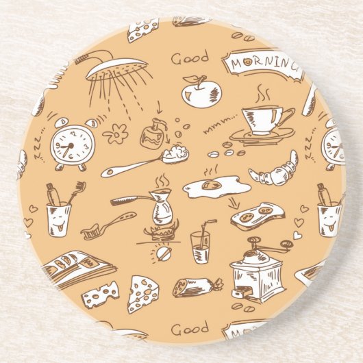 Frühstücks-Muster 2 Getränkeuntersetzer (Vorne)