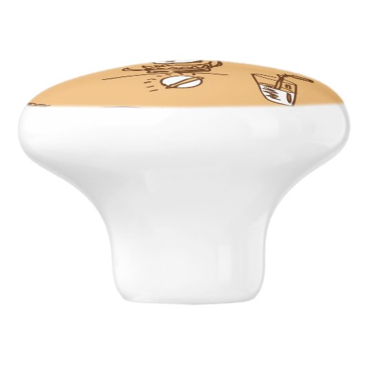 Frühstücks-Muster 2 Keramikknauf (Seitenansicht)