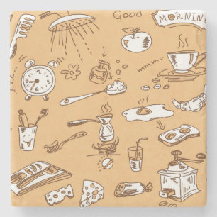 Frühstücks-Muster 2 Steinuntersetzer