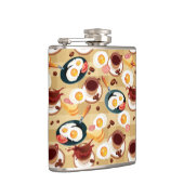 Frühstücks-Muster 3 Flachmann (Rechts)