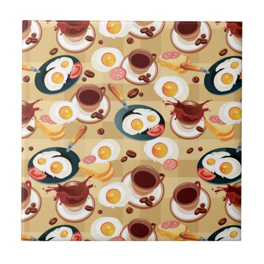 Frühstücks-Muster 3 Fliese (Vorderseite)