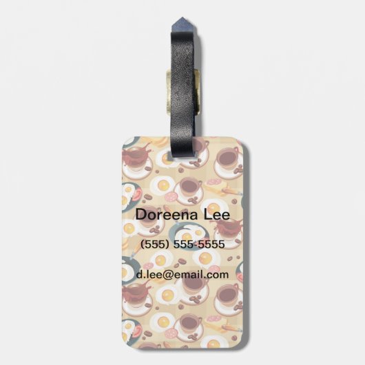Frühstücks-Muster 3 Gepäckanhänger (Rückseite vertikal)