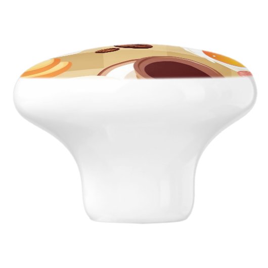 Frühstücks-Muster 3 Keramikknauf (Seitenansicht)