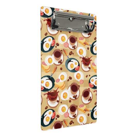 Frühstücks-Muster 3 Mini Klemmbrett (Schrägansicht)