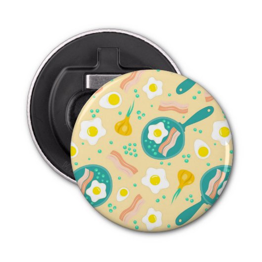 Frühstücks-Muster Flaschenöffner (Vorderseite)