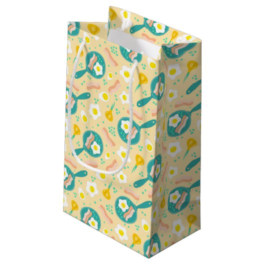Frühstücks-Muster Kleine Geschenktüte (Rückseite Schrägansicht)