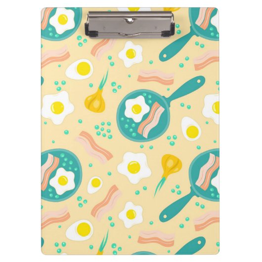 Frühstücks-Muster Klemmbrett (Vorderseite)