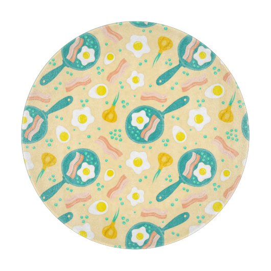 Frühstücks-Muster Schneidebrett (Vorderseite)