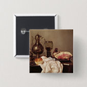 Frühstücks-Stillleben (Öl auf Platte) Button (Vorne & Hinten)