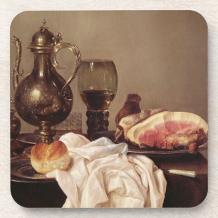 Frühstücks-Stillleben (Öl auf Platte) Untersetzer