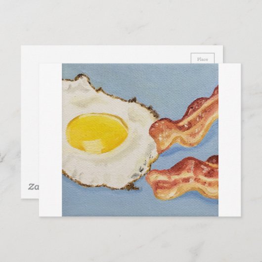 Frühstücksbild Bacon and Egg Postkarte (Vorne/Hinten)