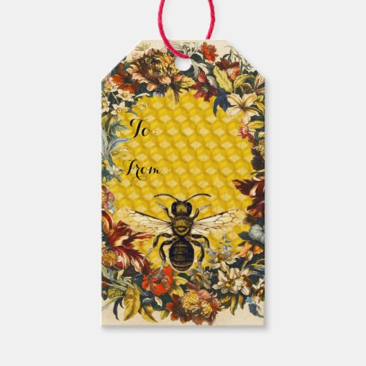 FRÜHSTÜCKSBLUMEN HONEY BIE, BEEKEEPER Weihnachten Geschenkanhänger (Vorderseite)