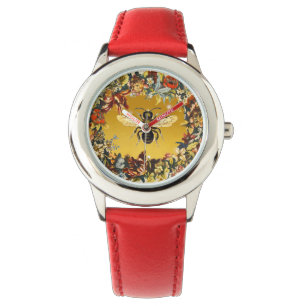 FRÜHSTÜCKSBLUMEN HONEY BIE / RINDFLEISCH ARMBANDUHR