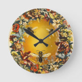 FRÜHSTÜCKSBLUMEN HONEY BIE / RINDFLEISCH RUNDE WANDUHR (Vorderseite)