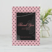 Frühstücksbrunch mit Punkten pink Dankeschön Karte (Stehend Vorderseite)