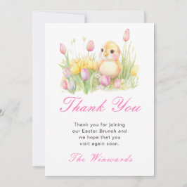 Frühstücksbrunch zu Ostern mit Küken Dankeskarte