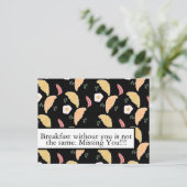 Frühstücksbüffet auf einem Croissant mit Schinken Postkarte (Stehend Vorderseite)