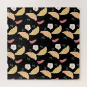 Frühstücksbüffet auf einem Croissant mit Schinken Puzzle (Horizontal)