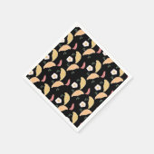 Frühstücksbüffet auf einem Croissant mit Schinken  Serviette (Ecke)