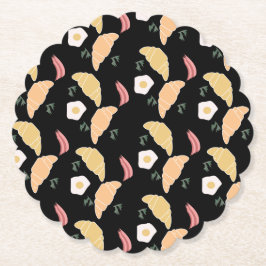 Frühstücksbüffet auf einem Croissant mit Schinken  Untersetzer