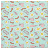 Frühstücksbüffet Bacon und Wurst Blue Stoff (Muster)