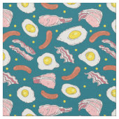 Frühstücksbüffet Bacon und Wurst Gemustert Stoff (Nahaufnahme)