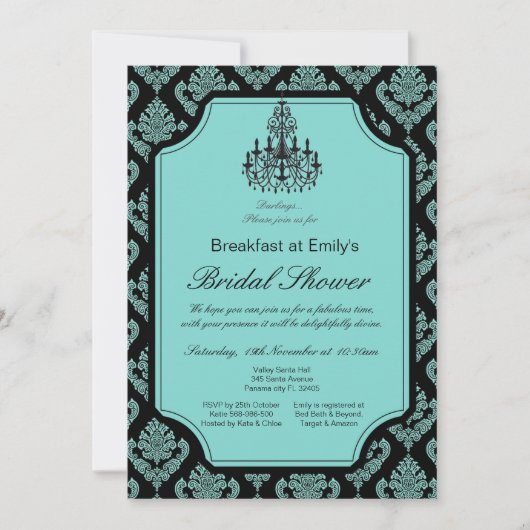 Frühstücksbuffet Brunch Bridal Dusche Einladung (Vorderseite)