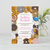 Frühstücksbüffet Brunch Doughnut Donut Junk Food Einladung (Stehend Vorderseite)