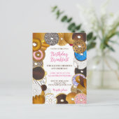 Frühstücksbüffet Brunch Doughnut Donut Junk Food Einladungspostkarte (Stehend Vorderseite)