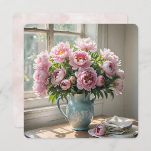 Frühstücksbuffet Brunch Peony Bouquet Einladung