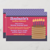 Frühstücksbuffet Geburtstagsparty Einladungen (Vorne/Hinten)