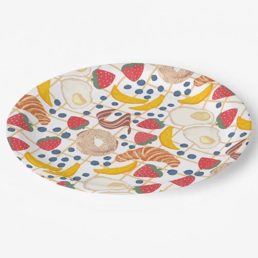 Frühstücksbuffet Pappteller (Schrägansicht)