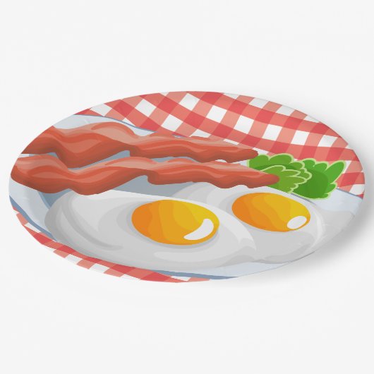 Frühstücksbüffet Party mit niedlichem Eier Pappteller (Schrägansicht)