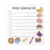 Frühstücksbuffet Personalisierte Lebensmittelauswa Notizblock (Vorderseite)