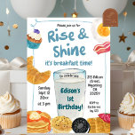 Frühstücksbuffet "Rise and Shine Kids" Geburtstag Einladung<br><div class="desc">Frühstück Rise and Shine 1. Geburtstag Party,  Milch und Cookies Erster Geburtstag Brunch,  Donut Birthday Boy,  Pfannkuchen Ei Bacon Geburtstag.</div>