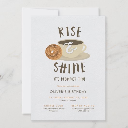 Frühstücksbuffet Rose und Shine Einladung (Vorderseite)