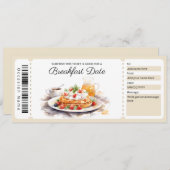 Frühstücksdatum Geschenkgutschein, Frühstücksgutsc Einladung (Vorne/Hinten)