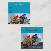 FRÜHSTÜCKSGRABEN UND FARBEN DER SAISON Hell blau Quadratische Visitenkarte (Vorne/Hinten)