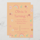 FRÜHSTÜCKSINVITATION FÜR MÄDCHEN EINLADUNG (Vorne/Hinten)