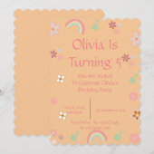 FRÜHSTÜCKSINVITATION FÜR MÄDCHEN SAVE THE DATE (Vorne/Hinten)