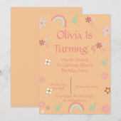 FRÜHSTÜCKSINVITATION FÜR MÄDCHEN SAVE THE DATE (Vorne/Hinten)