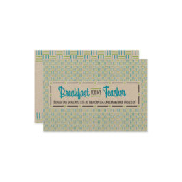 Frühstückskarte der Teacher Apprecive Week Karte
