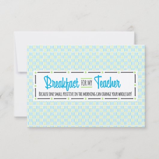 Frühstückskarte der Teacher Apprecive Week Karte (Vorderseite)
